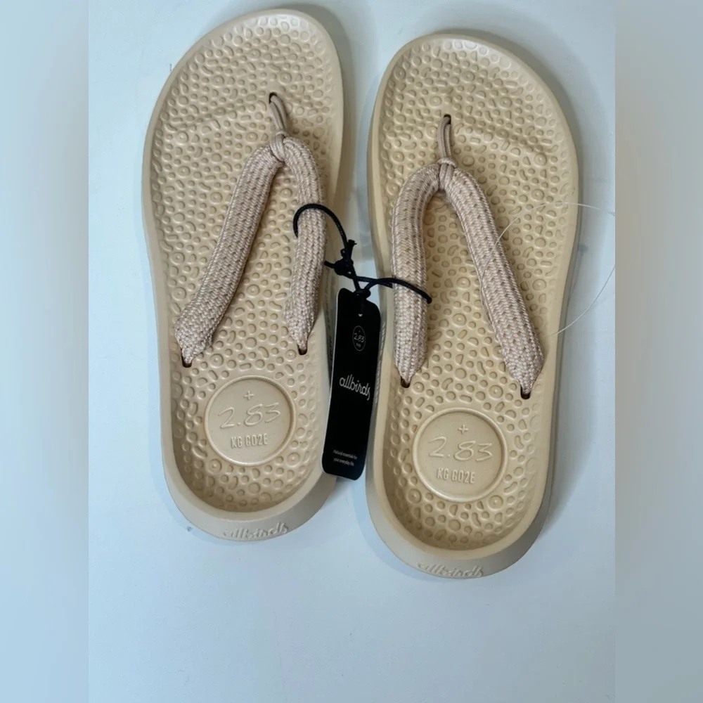 Allbirds Sugar Zeffer Flip Flops in Lux Beige size 12